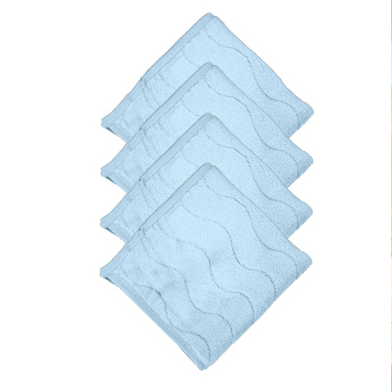 HOUSSE Microfiber Face Towel - 30 x 30 cm, Super Soft Coral Fleece, Quick-Dry & Highly Absorbent with Hook - Perfect for Men & Women (Blue) - Image 1