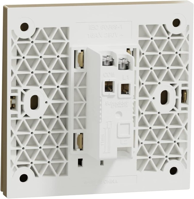 Schneider مفتاح Schneider Electric Avataron C مع محدد فلوري E8731L1F_WG، 1 عصابة، 16Ax، ذهبي نبيذي، 250 فولت، اتجاه واحد - Image 3