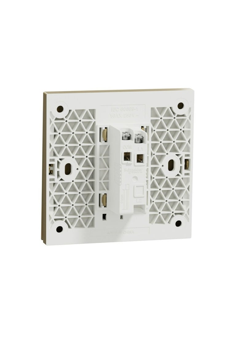 Schneider Electric - Schneider Electric Avataron C Switch With Fluorescent Locator E8731L1F_WG, 1 Gang, 16Ax Wine Gold 250 V 1 Way - Image 1