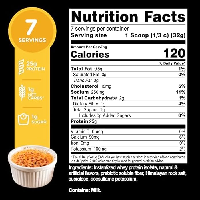 TransformHQ Whey Protein Isolate (WPI) Vanilla Creme Brulee Flavored 7 Servings - Preformance Protein Powder - Image 2