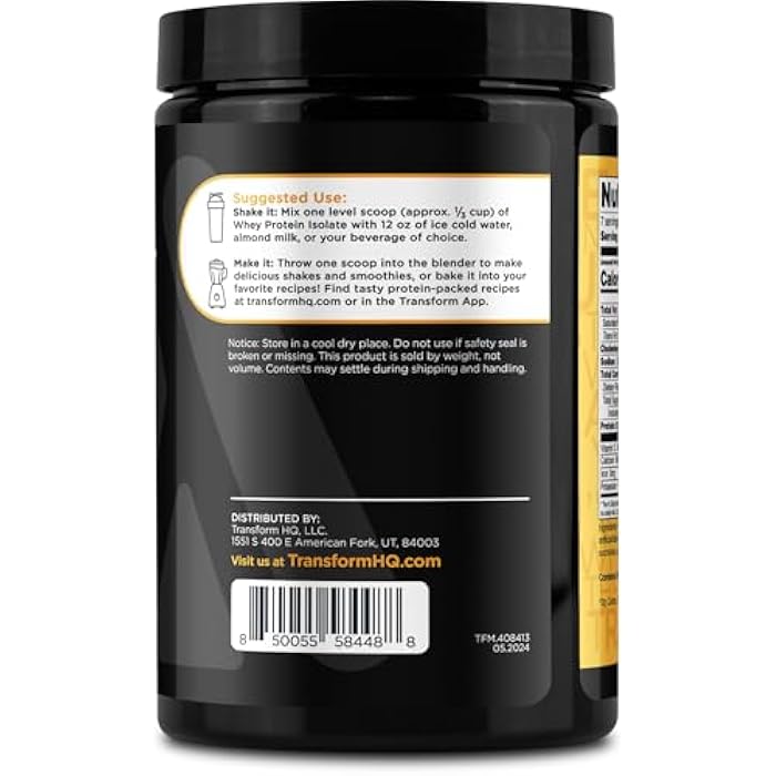 TransformHQ Whey Protein Isolate (WPI) Vanilla Creme Brulee Flavored 7 Servings - Preformance Protein Powder - Image 3