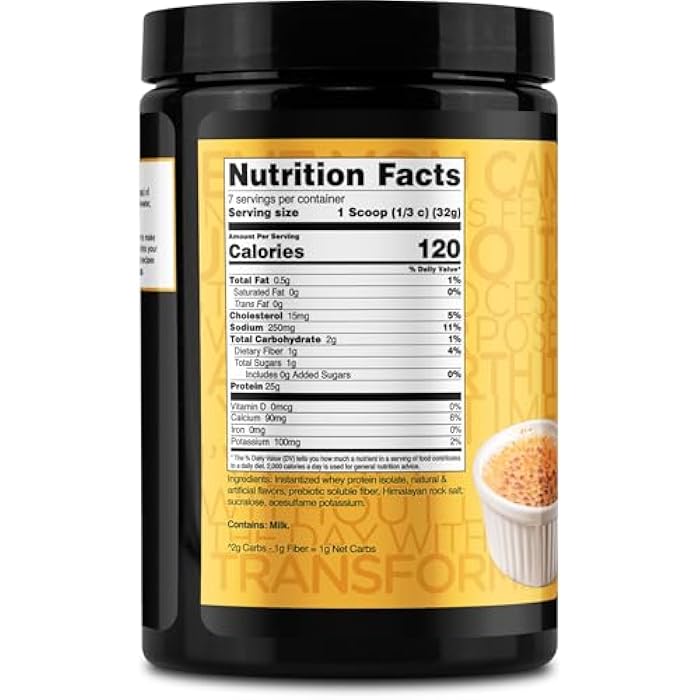 TransformHQ Whey Protein Isolate (WPI) Vanilla Creme Brulee Flavored 7 Servings - Preformance Protein Powder - Image 4