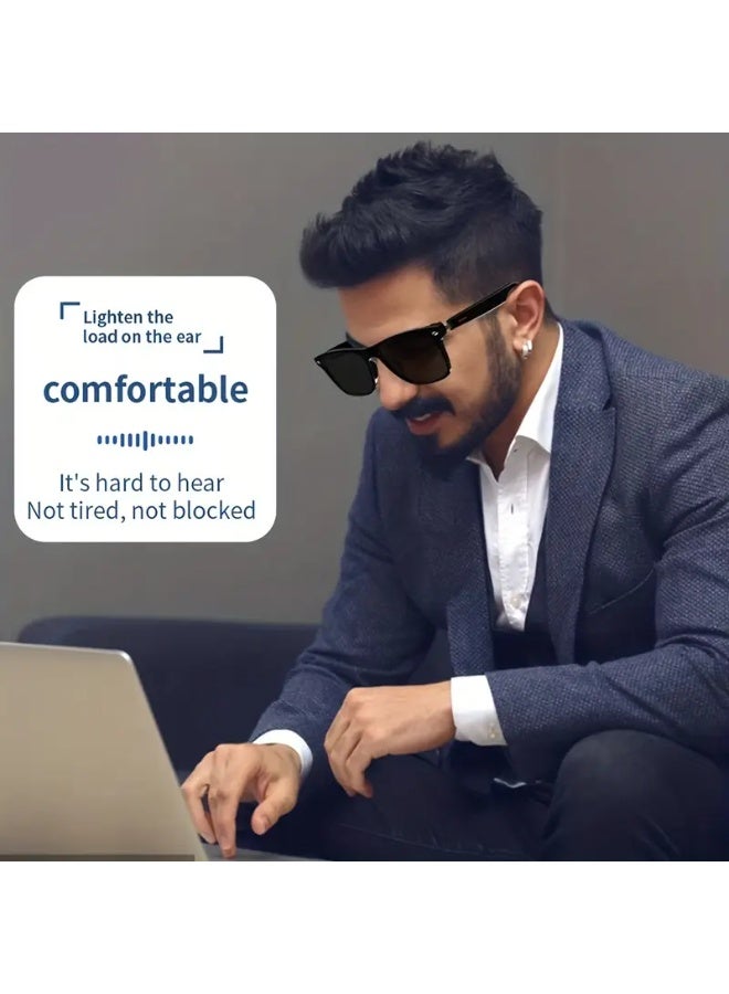 general Smart Glasses; Blue Light Filtering & Polarized glass Lenses - Low Latency Audio - Built-in Mic & Speakers - Touch & AI Voice Assistant Compatible - 5hrs Battery - Rectangle/Large - Image 3