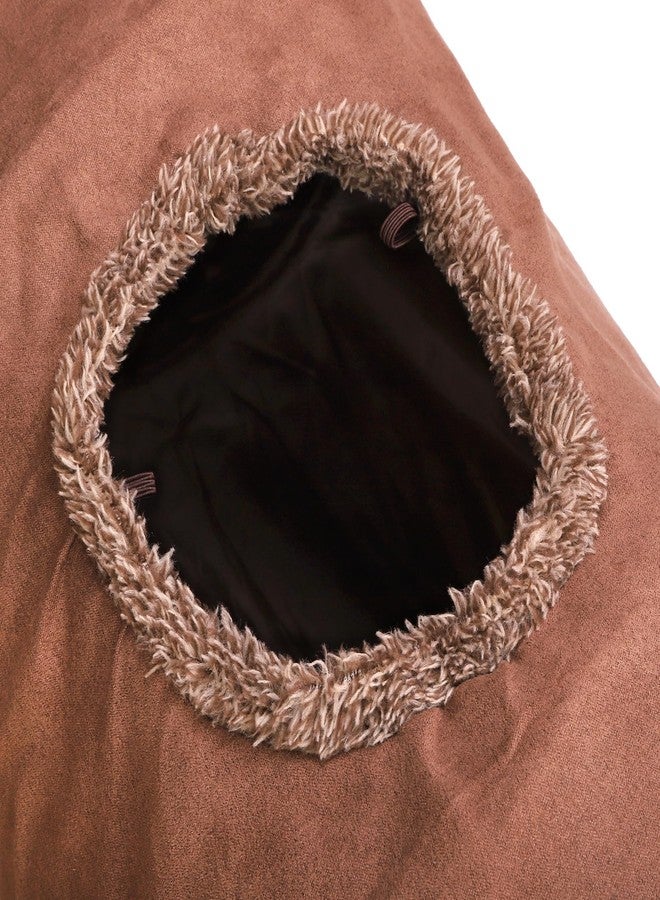 ZENFUN 51"x 12" Collasiple Cat Play Tunnel, Cats Tubes and Tunnels, Cat Foldable Hide and Seek Tunnel Toy, Brown Suede Pet Tube Toy for Rabbits, Ferrets, Puppy, Diameter 12 Inch - Image 3