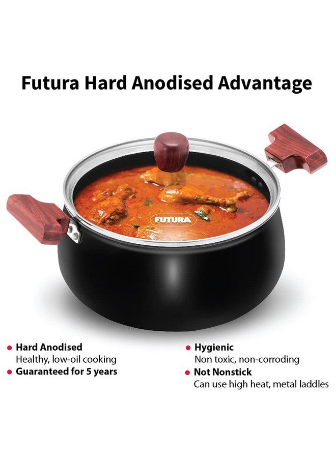 Hawkins هواكينز فutura 4 لتر طهي وتقديم هاندي، هاندي برياني مؤكسد صلب مع غطاء زجاجي، قدر، قدر، أسود (ACH40G) - Image 4