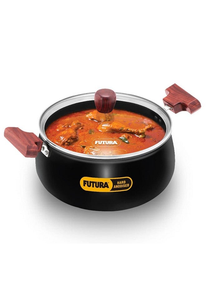 Hawkins هواكينز فutura 4 لتر طهي وتقديم هاندي، هاندي برياني مؤكسد صلب مع غطاء زجاجي، قدر، قدر، أسود (ACH40G) - Image 1