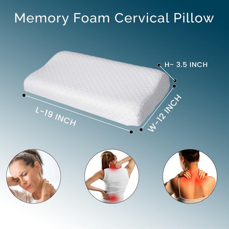 HELPVAY HELPVAY Memory Foam Cervical Pillow Orthopedic Contoured Neck and Shoulder Support Small 19 X 12 X 35 Inch 1 Year Warranty Single Pack - Image 3
