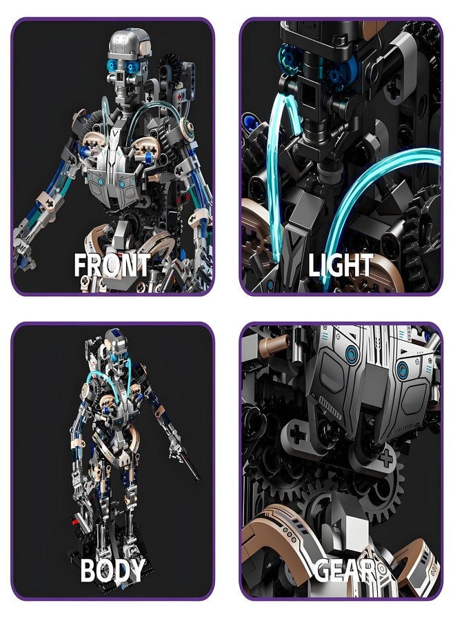 CSNRHG Mechanical Skeleton Robot Building Block Toy 692+Pieces Twistable Body and Poseable Design Creative STEM Toy for Kids and Adults - Image 4