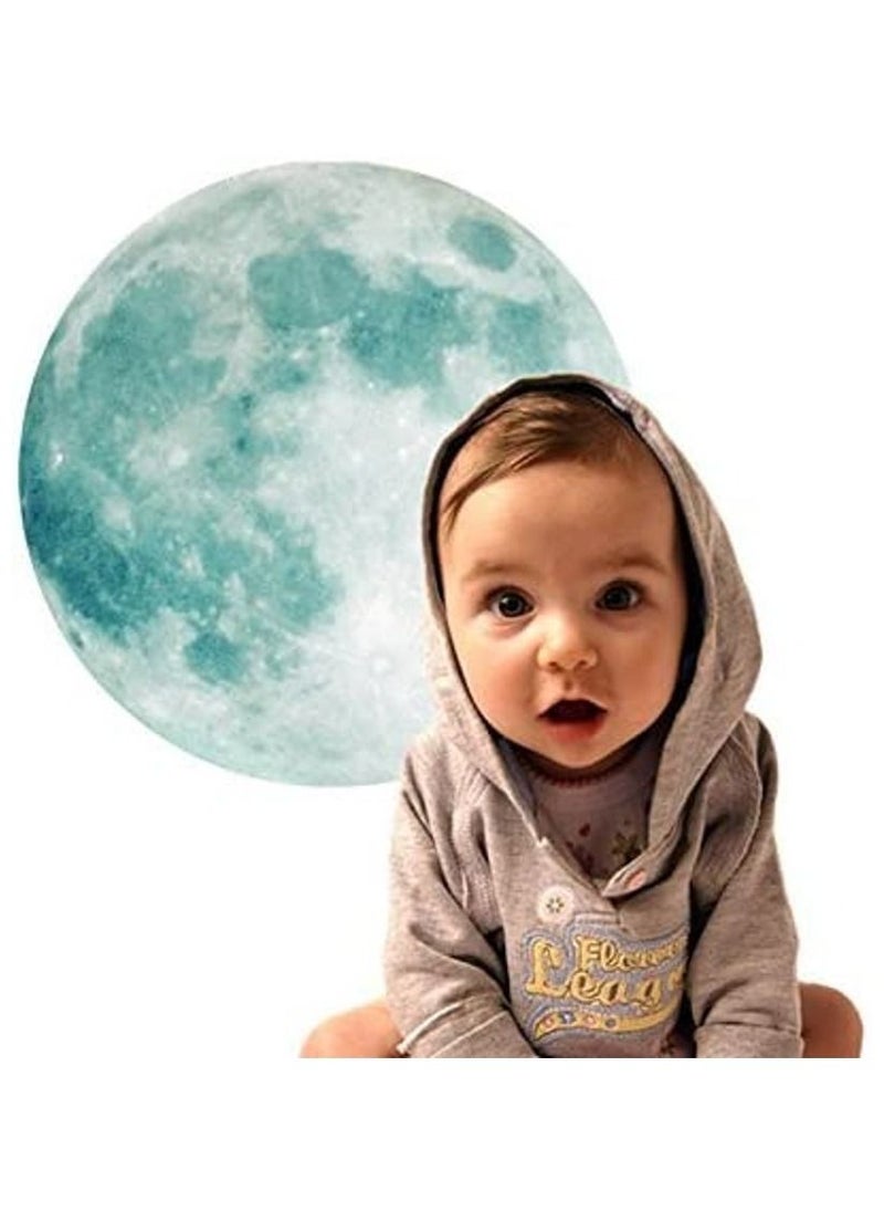 Rubik Glow in The Dark Moon Decals Sticker, 30cm Night Light Glowing Luminous Wall Art Stickers Perfect Ceiling or Wall Décor for Kids Boy and Girl Bedroom (Green)  - Image 2