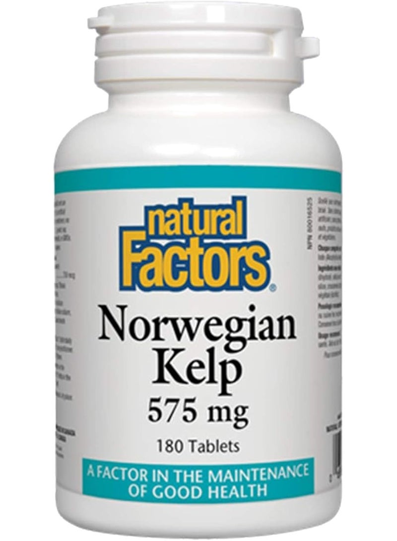 Norwegian Kelp 575 mg, 180 Tablets – Supports Healthy Thyroid Function, Iodine-Rich Supplement from North Atlantic