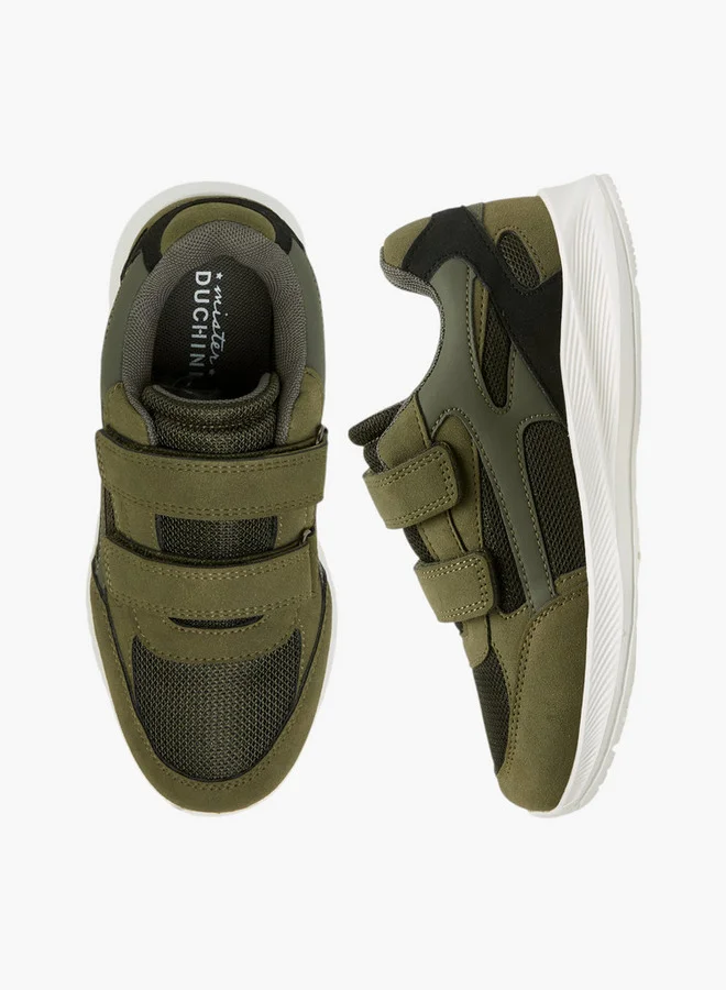 Mister Duchini Panelled Sneakers with Hook and Loop Closure