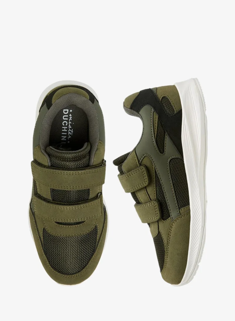 Mister Duchini Panelled Sneakers with Hook and Loop Closure