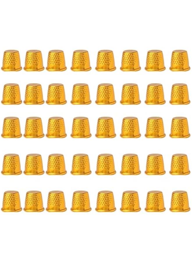 40Pcs Golden Sewing Thimbles Sewing Quilting Metal Thimbles DIY Craft Finger Protectors(Golden)