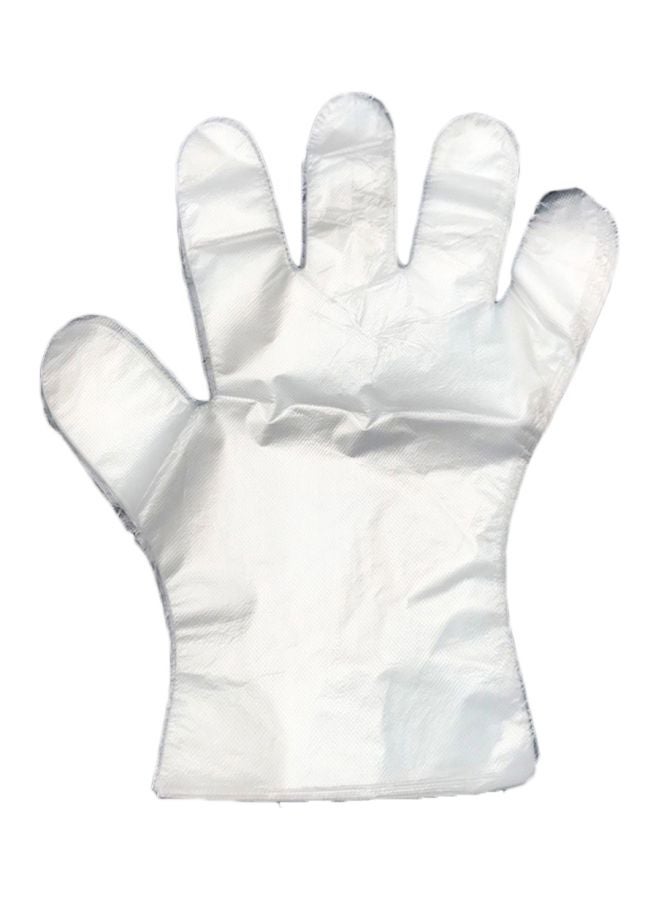 Pack Of 100 Disposable Plastic Gloves Clear 26x2x16cm - Image 1