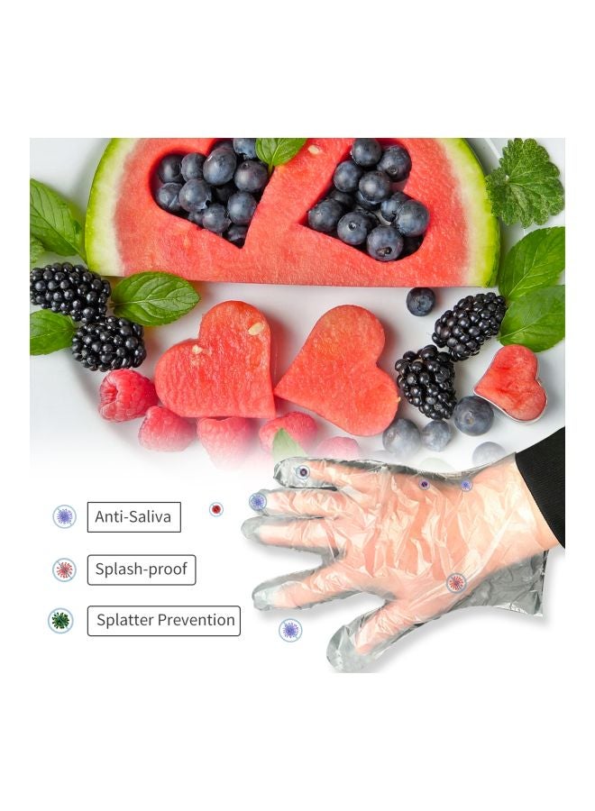 Pack Of 100 Disposable Plastic Gloves Clear 26x2x16cm - Image 3