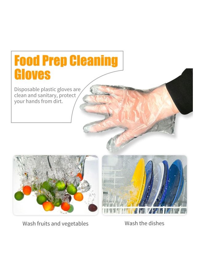 Pack Of 100 Disposable Plastic Gloves Clear 26x2x16cm - Image 5