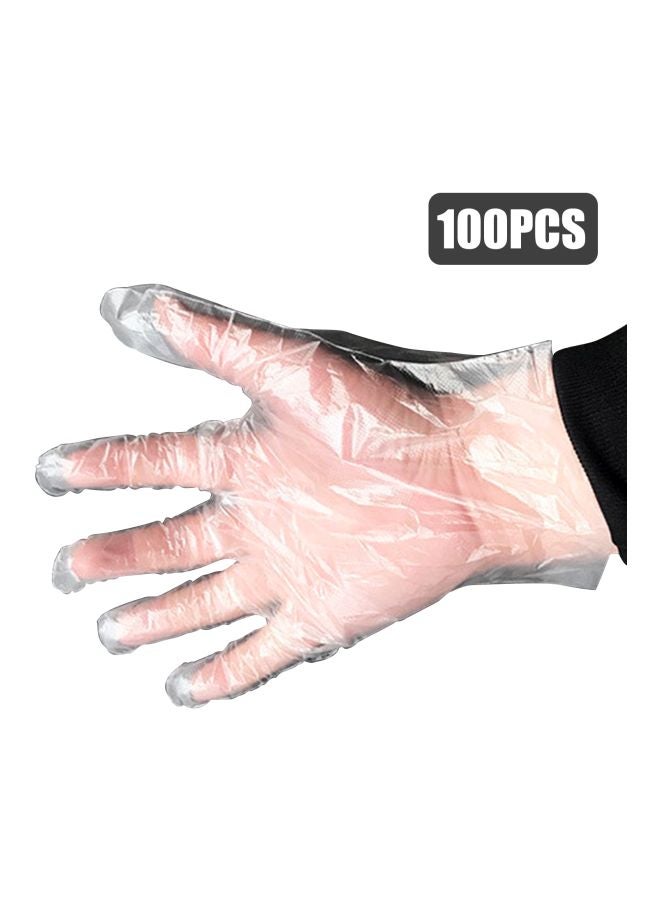 Pack Of 100 Disposable Plastic Gloves Clear 26x2x16cm - Image 2