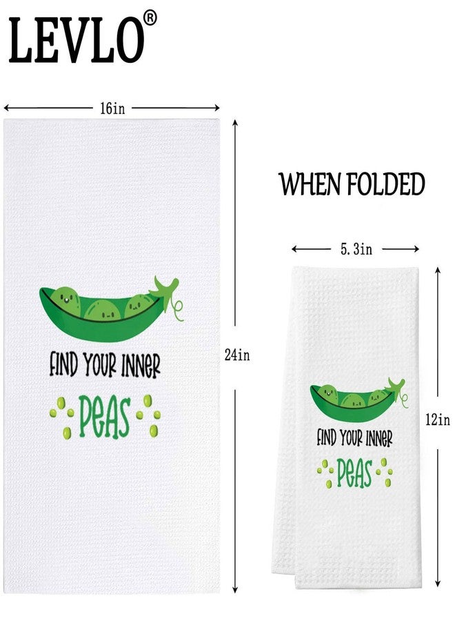 LEVLO منشفة مطبخ ليفلو للفول الضاحك هدية لعشاق البازلاء اكتشف بازلاء داخلك منشفة الأطباق خضروات منتجات البازلاء (منشفة البازلاء) - Image 2