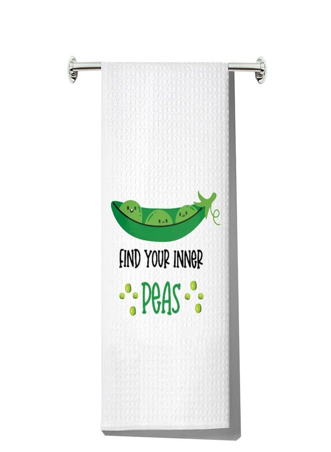 LEVLO منشفة مطبخ ليفلو للفول الضاحك هدية لعشاق البازلاء اكتشف بازلاء داخلك منشفة الأطباق خضروات منتجات البازلاء (منشفة البازلاء) - Image 1