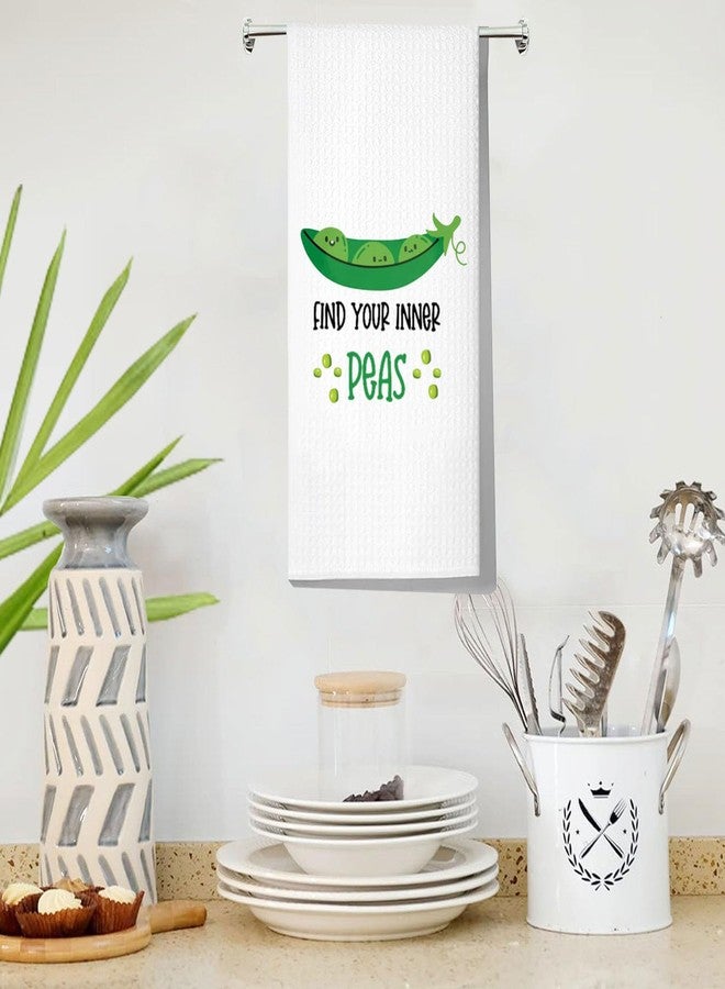 LEVLO منشفة مطبخ ليفلو للفول الضاحك هدية لعشاق البازلاء اكتشف بازلاء داخلك منشفة الأطباق خضروات منتجات البازلاء (منشفة البازلاء) - Image 5