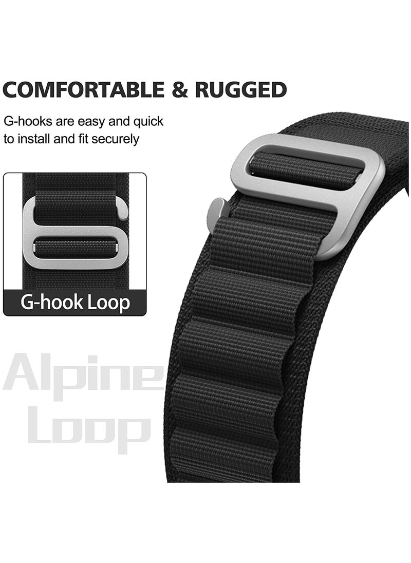 Generic - (Pack of 4) Alpine Loop Band for Apple Watch Ultra 1/2 49mm 46mm 45mm 44mm 42mm, Nylon Woven Sport Strap Compatible with iwatch Series 10 9 8 7 6 5 4 3 2 1 SE - Image 1