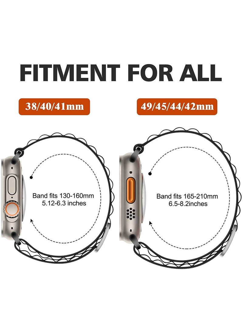 Generic - (Pack of 4) Alpine Loop Band for Apple Watch Ultra 1/2 49mm 46mm 45mm 44mm 42mm, Nylon Woven Sport Strap Compatible with iwatch Series 10 9 8 7 6 5 4 3 2 1 SE - Image 1