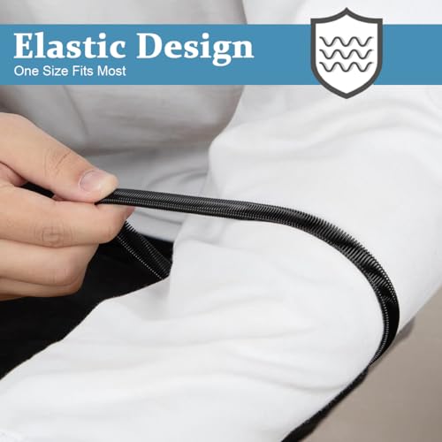 GUSTAVE® 1 Pair Shirt Sleeve Garters Stretchy Anti-Slip Armbands Sleeve Holder Fashion Bartenders Metal Arm Garters for Men Women Fixing Long Sleeves - Black - Image 4