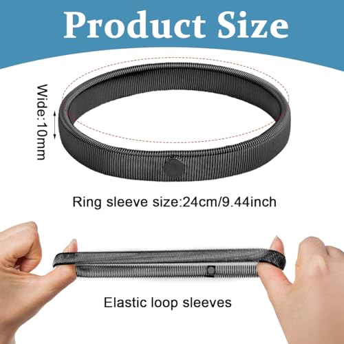GUSTAVE® 1 Pair Shirt Sleeve Garters Stretchy Anti-Slip Armbands Sleeve Holder Fashion Bartenders Metal Arm Garters for Men Women Fixing Long Sleeves - Black - Image 2