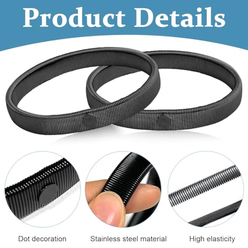 GUSTAVE® 1 Pair Shirt Sleeve Garters Stretchy Anti-Slip Armbands Sleeve Holder Fashion Bartenders Metal Arm Garters for Men Women Fixing Long Sleeves - Black - Image 3