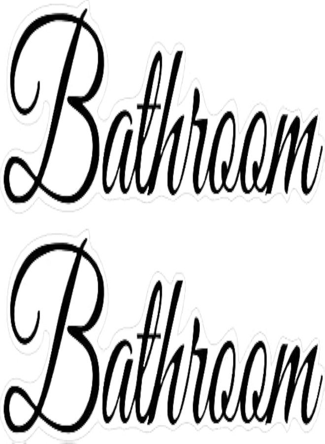 Rockmount Electronics - Bathroom - UV Resistant, Waterproof, Durable - Peel & Stick Wall Door Decor Decal Sticker Quote Vinyl Mural Art Script Vinyl Lettering - 9.5" x 3.25", Black - Image 1