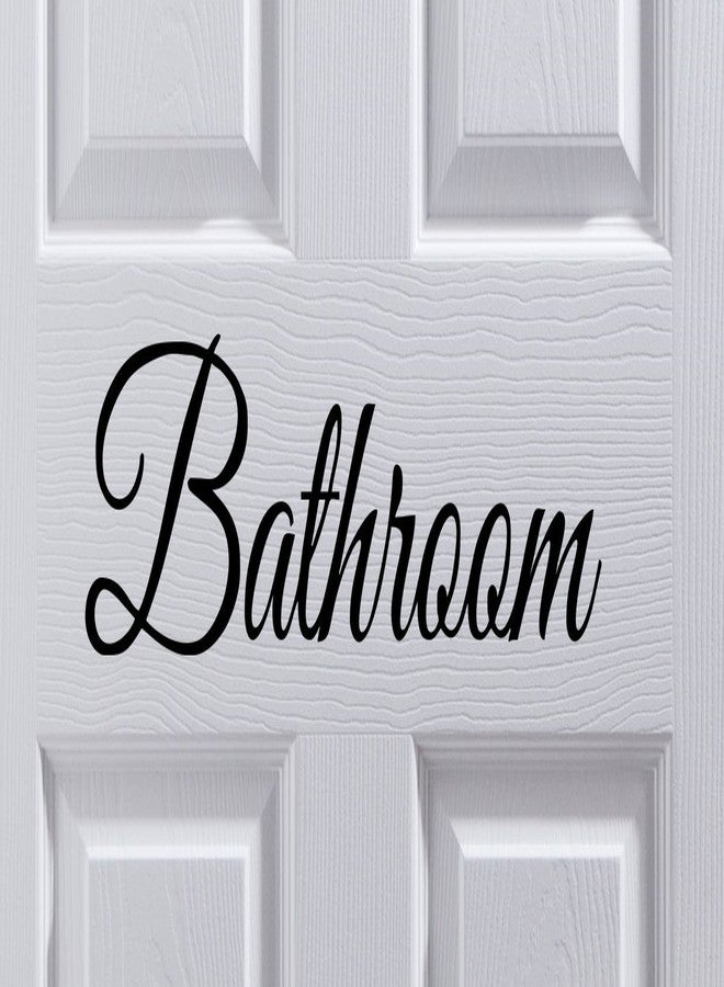 Rockmount Electronics - Bathroom - UV Resistant, Waterproof, Durable - Peel & Stick Wall Door Decor Decal Sticker Quote Vinyl Mural Art Script Vinyl Lettering - 9.5" x 3.25", Black - Image 3