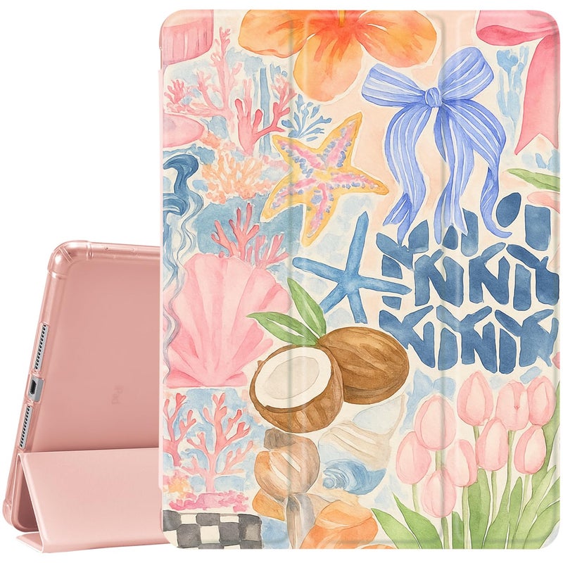 JOYLAND for iPad 10th Generation Case 10.9 inch/iPad (A16) 11th Generation 11 Inch 2025 with Pencil Holder-Auto Wake/Sleep,Flower&Pink Bow Anti-Scratch Shockproof Premium Folio Stand Case,Pink - Image 1