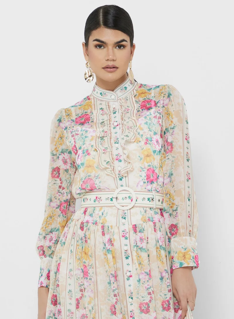 ELLA Floral Chiffon Dress