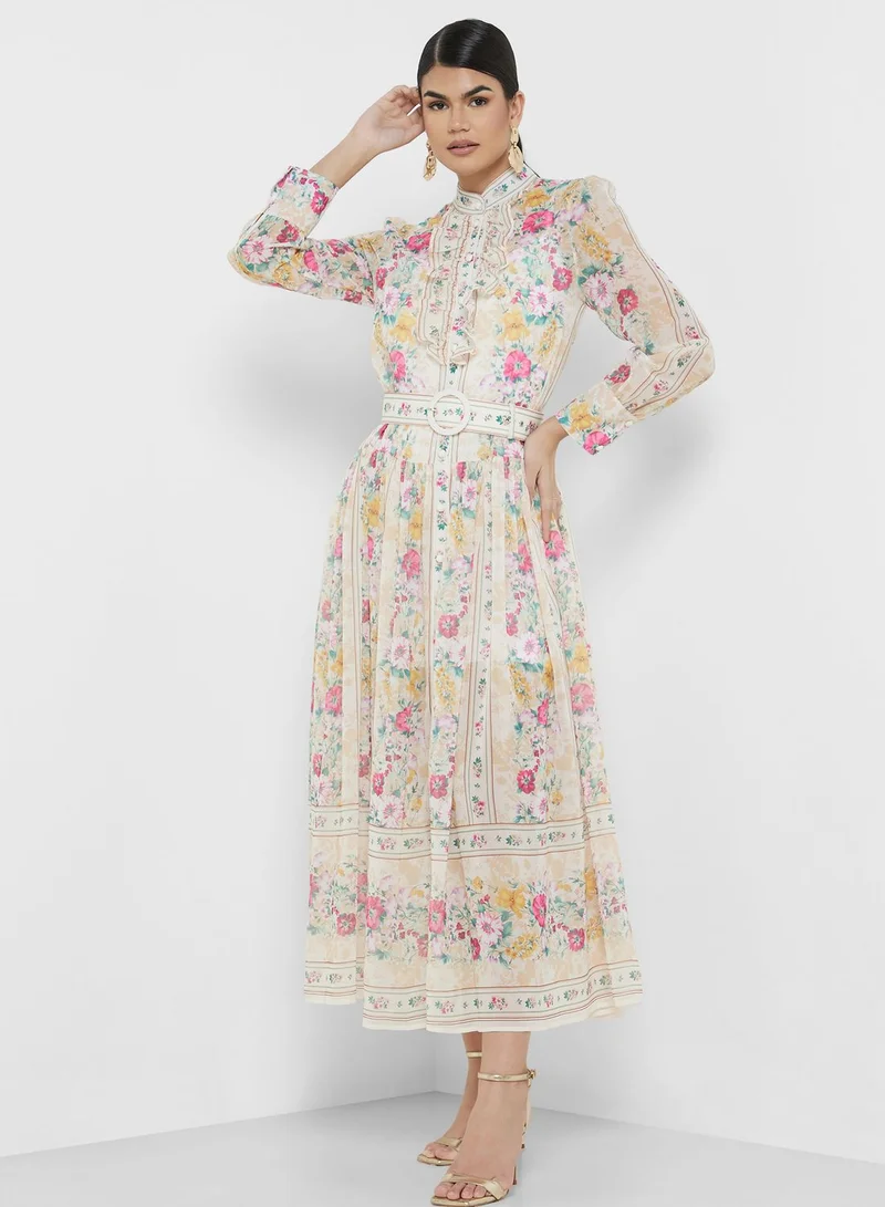 ELLA Floral Chiffon Dress