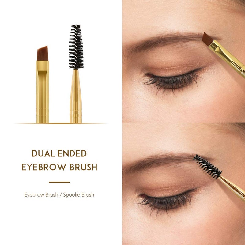 Docolor Eyebrow Brush Duo, Professional Angled Eye Brow Brush and Spoolie Brushes Perfect for Lining and Shaping Brows, Spoolie for Brows or Lashes Black - Image 3