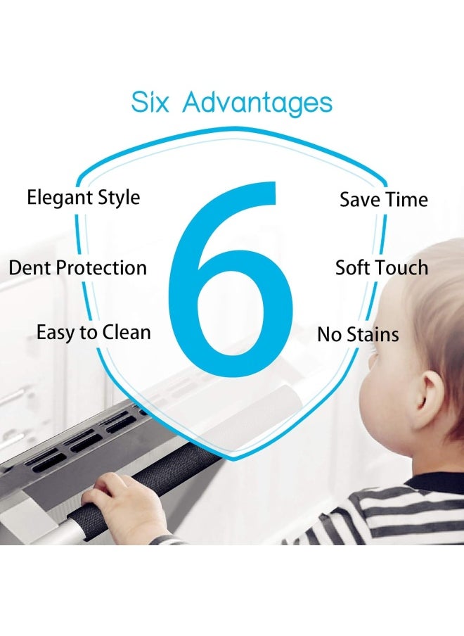 Generic Miss.Silk Refrigerator Door Handle Covers, Set Of 5, Keep Your Kitchen Appliance Clean From Smudges, Drips, Food Stains, Oil, Handmade Decor Protector For Fridge, Ovens, Dishwashers (Black)  - Image 2