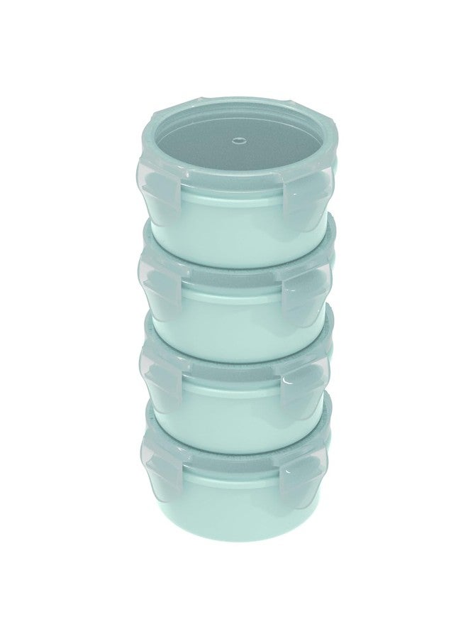 All Time Lock And Safe Round Storage Containers Set Of 4 | Storage Jar | Airtight | Bpa Free | Foodgrade Safe | Microwave Safe | 230 Ml Each | Mint Color - Image 1