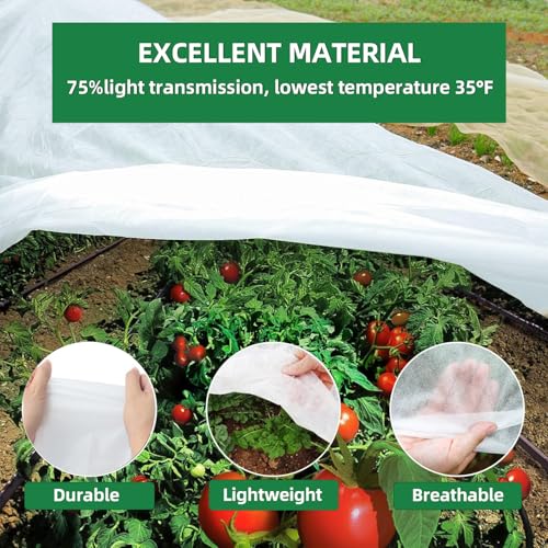 NANYEZH Plant Covers Freeze Protection, 10Ft x 30Ft Frost Blankets for Outdoor Plants, 0.9oz/yd² Garden Floating Row Fabric Cover, Raised Garden Bed Cover for Winter Vegetables, Pest, Sun Protection - Image 4