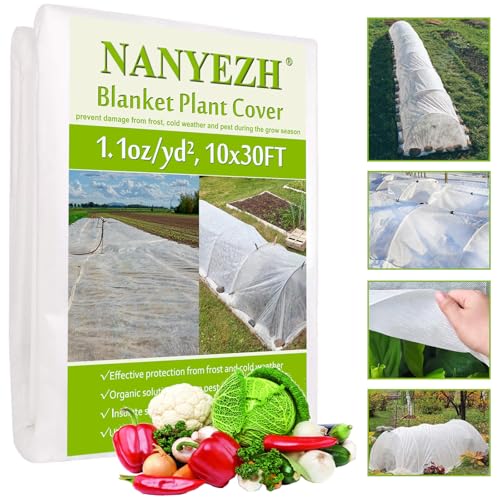 NANYEZH Plant Covers Freeze Protection, 10Ft x 30Ft Frost Blankets for Outdoor Plants, 0.9oz/yd² Garden Floating Row Fabric Cover, Raised Garden Bed Cover for Winter Vegetables, Pest, Sun Protection - Image 1