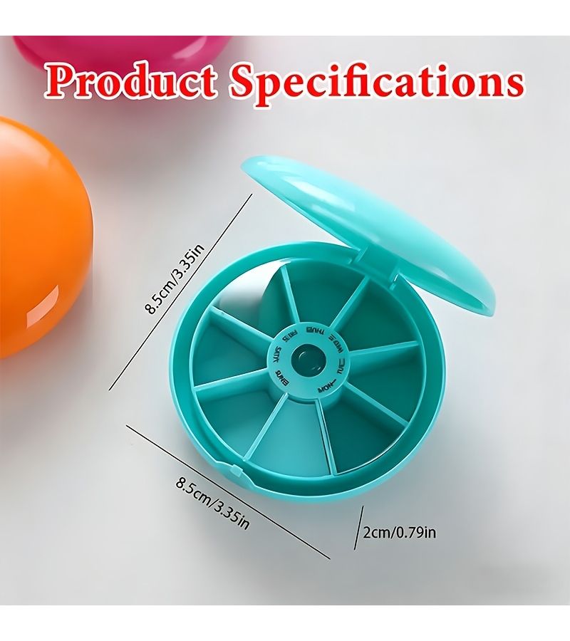 7 Day Portable Capsule Organizer Blue Plastic Storage Box For Jewelry Beads Travel - Image 3