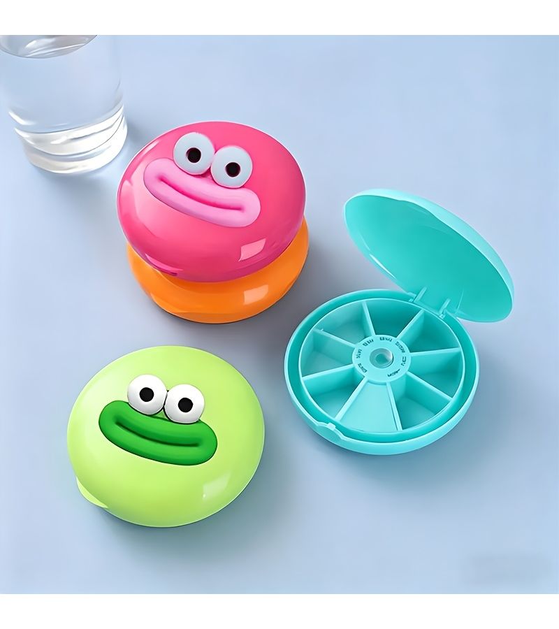 7 Day Portable Capsule Organizer Blue Plastic Storage Box For Jewelry Beads Travel - Image 2