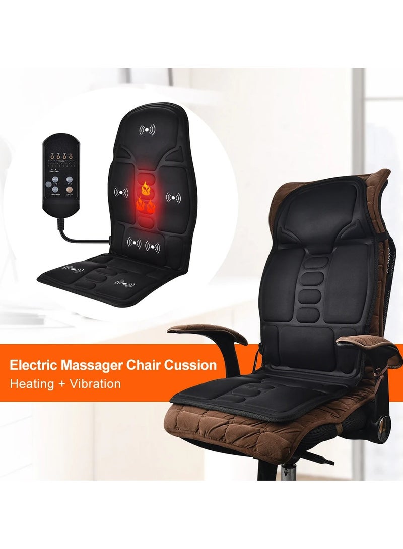 AROAQ Electric Massage Chair Pad Heating Vibrating Back Massager Chair Cushion Car Home Office Lumbar With Remote Controls  - Image 2