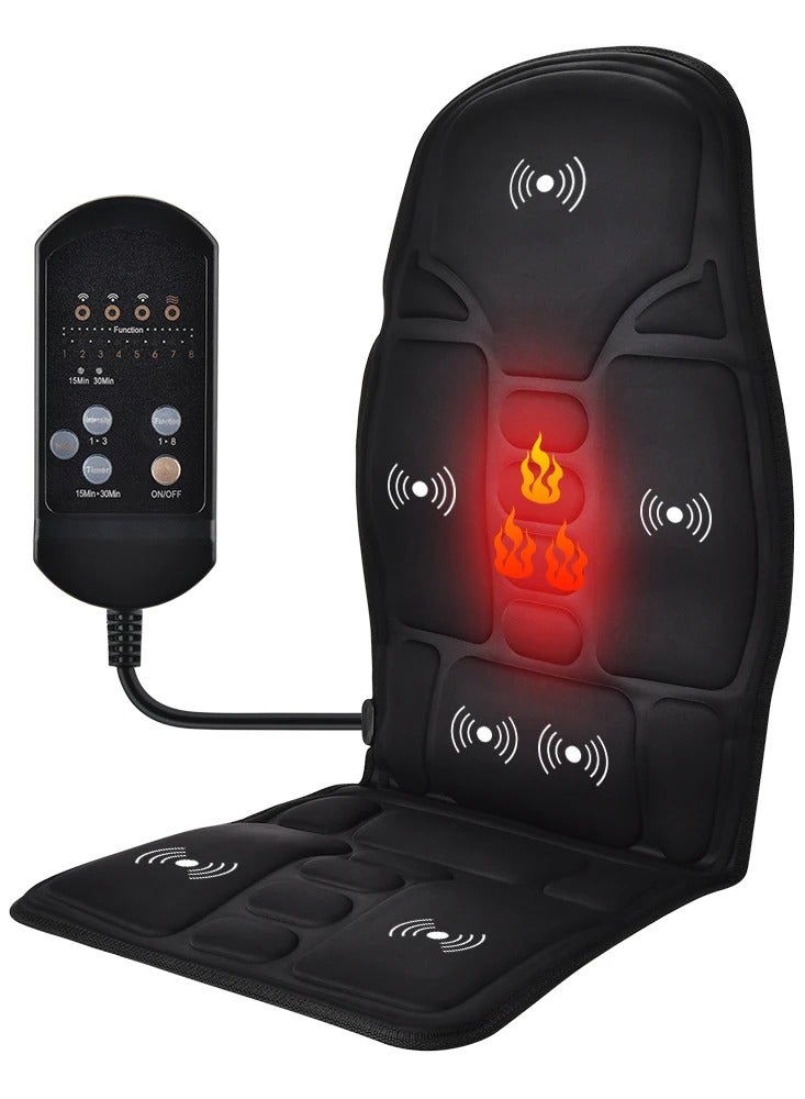 AROAQ Electric Massage Chair Pad Heating Vibrating Back Massager Chair Cushion Car Home Office Lumbar With Remote Controls  - Image 1