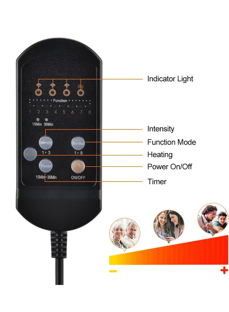 AROAQ Electric Massage Chair Pad Heating Vibrating Back Massager Chair Cushion Car Home Office Lumbar With Remote Controls  - Image 4