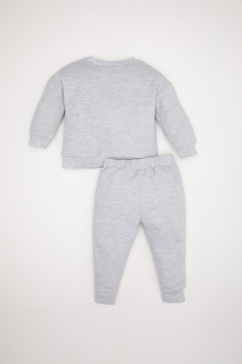 DeFacto Baby Boy Printed Sweatshirt Jogger Sweatpants 2 Piece Set  - Image 4