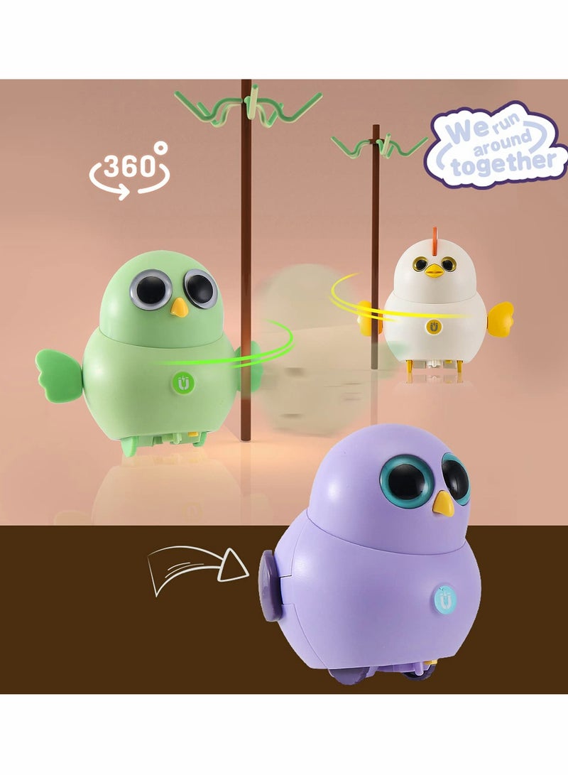 Zikra Swinging Chicken Toy, 6 Pcs Electric Walking Animal Walking Chick Team, Funny Swing Squad Can Fixed-Point Toddler Toys for Kids - Image 2