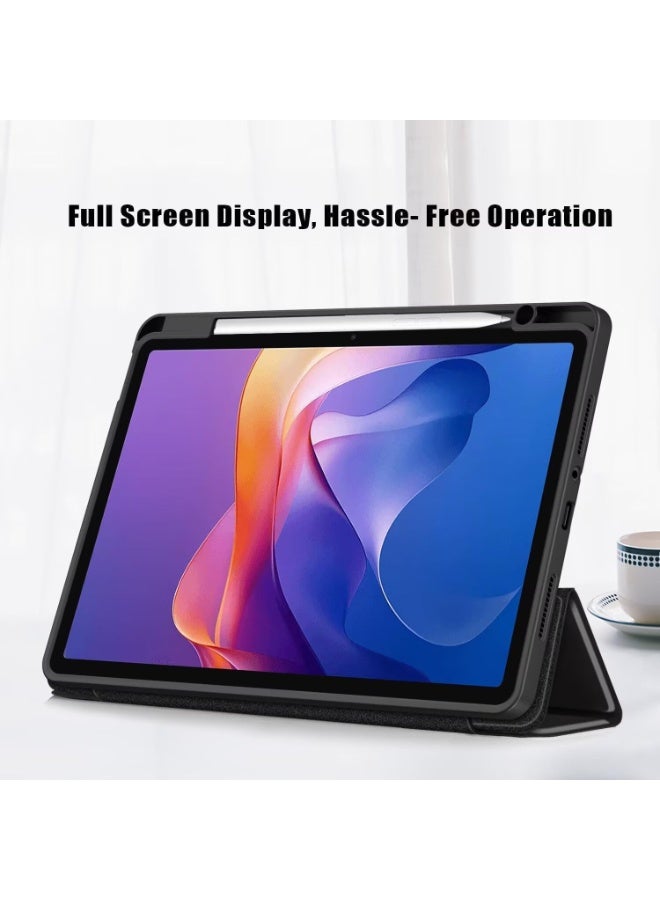 Case for Huawei MatePad SE 11 inch 2024 with built-in pen holder, transparent polycarbonate back, tri-fold shockproof tablet cover, auto wake/sleep feature - Image 5