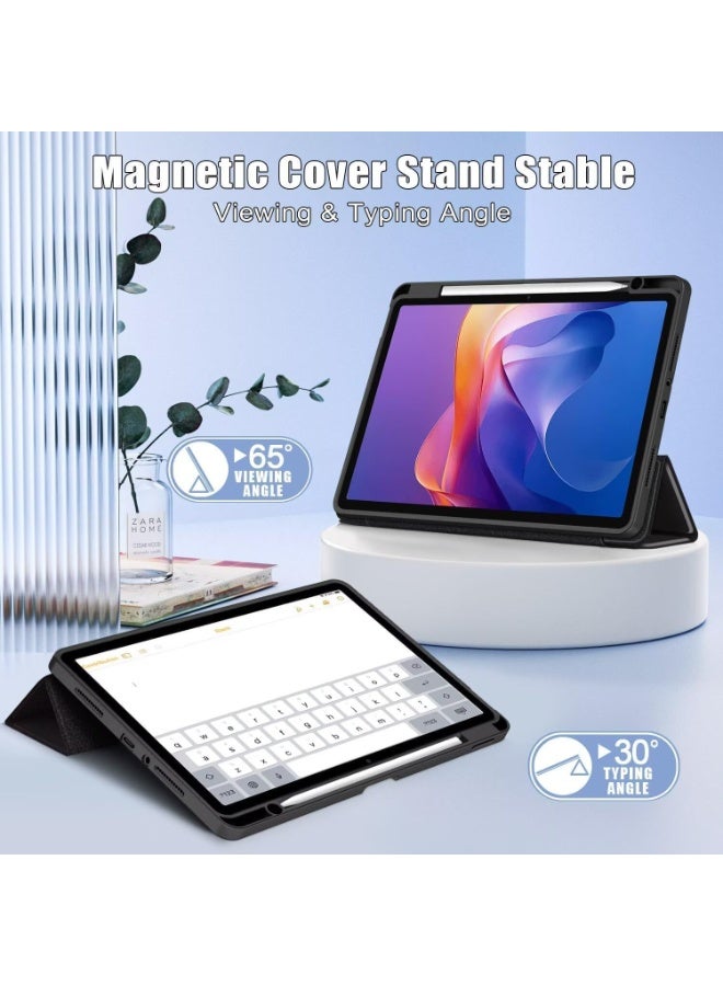 Case for Huawei MatePad SE 11 inch 2024 with built-in pen holder, transparent polycarbonate back, tri-fold shockproof tablet cover, auto wake/sleep feature - Image 3