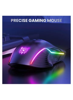 onikuma RGB 6400 DPI Wired Gaming Mouse Breathing LED Optical USB 7 Buttons Gamer Computer Pink Mice for Laptop PC Desktop  - Image 5
