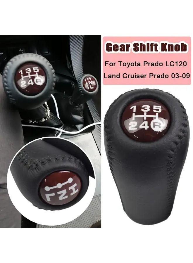 Brown Faux Leather 5 Speed Manual Gear Shift Knob For Toyota Prado LC120 Land Cruiser 2003 2009 - Image 4